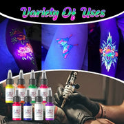 DQFART UV Fluorescent Tattoo Ink Set 8 Colors 15ml
