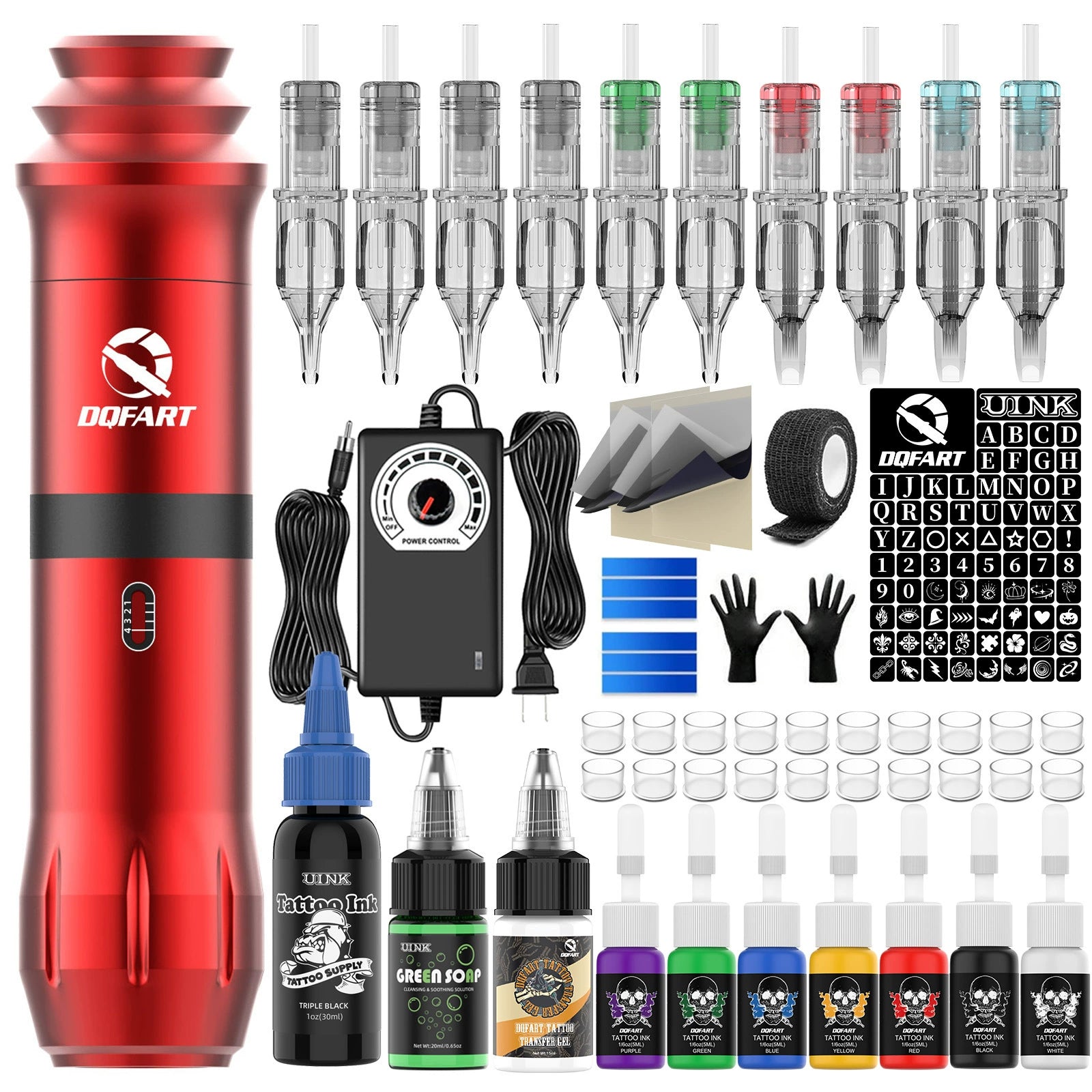 DQFART TK-110K Mini Tattoo Gun Kit with Ink product image 2