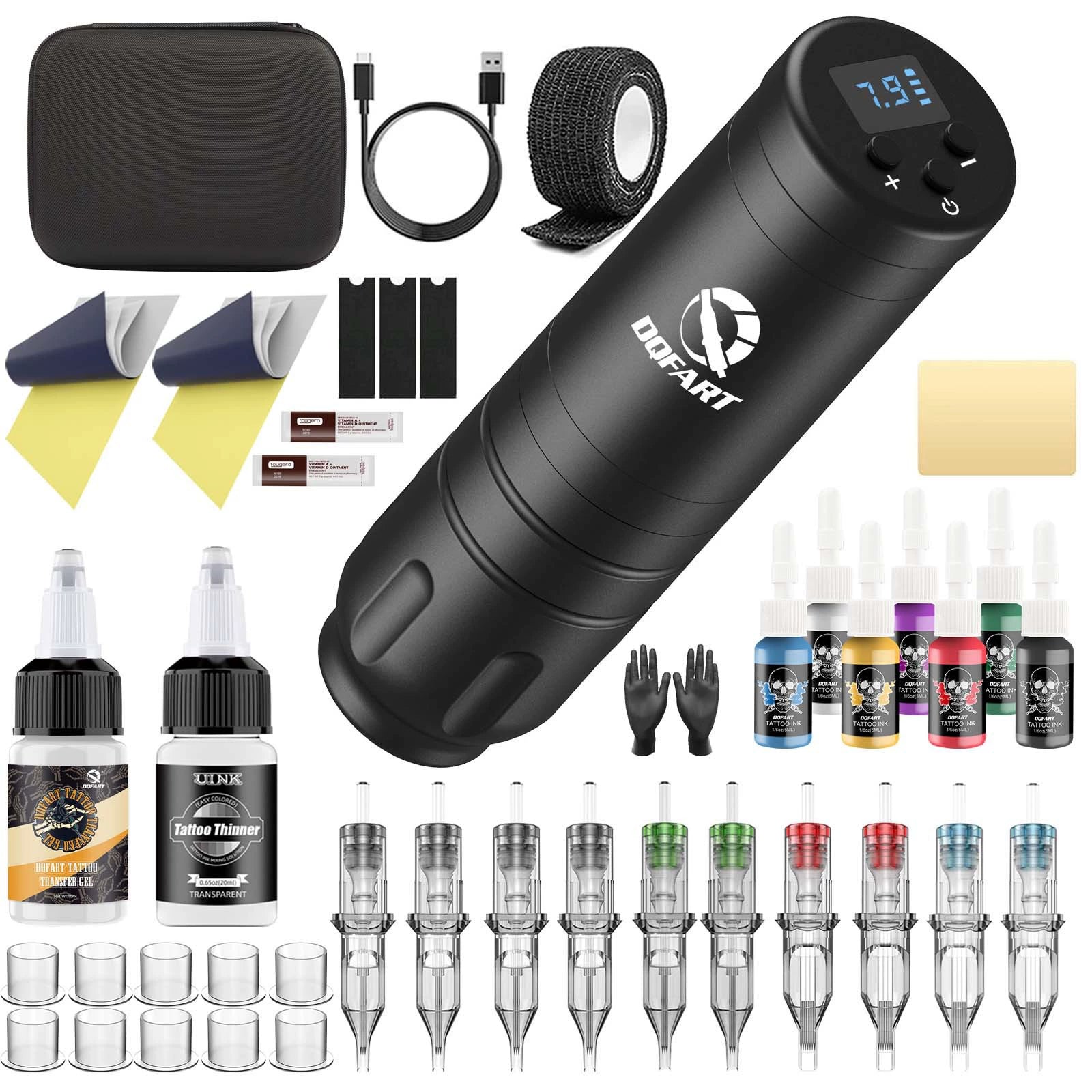 DQFART WTK-127 T1 Wireless Tattoo Gun Kit LED Display product image 2
