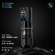 DQFART T8 Adjustable Stroke Wireless Tattoo Pen 2300mAh product image 2