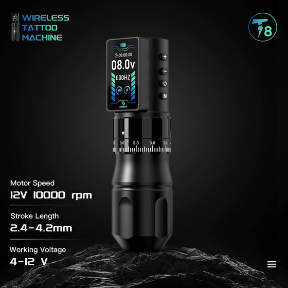 DQFART T8 Adjustable Stroke Wireless Tattoo Pen 2300mAh product image 2