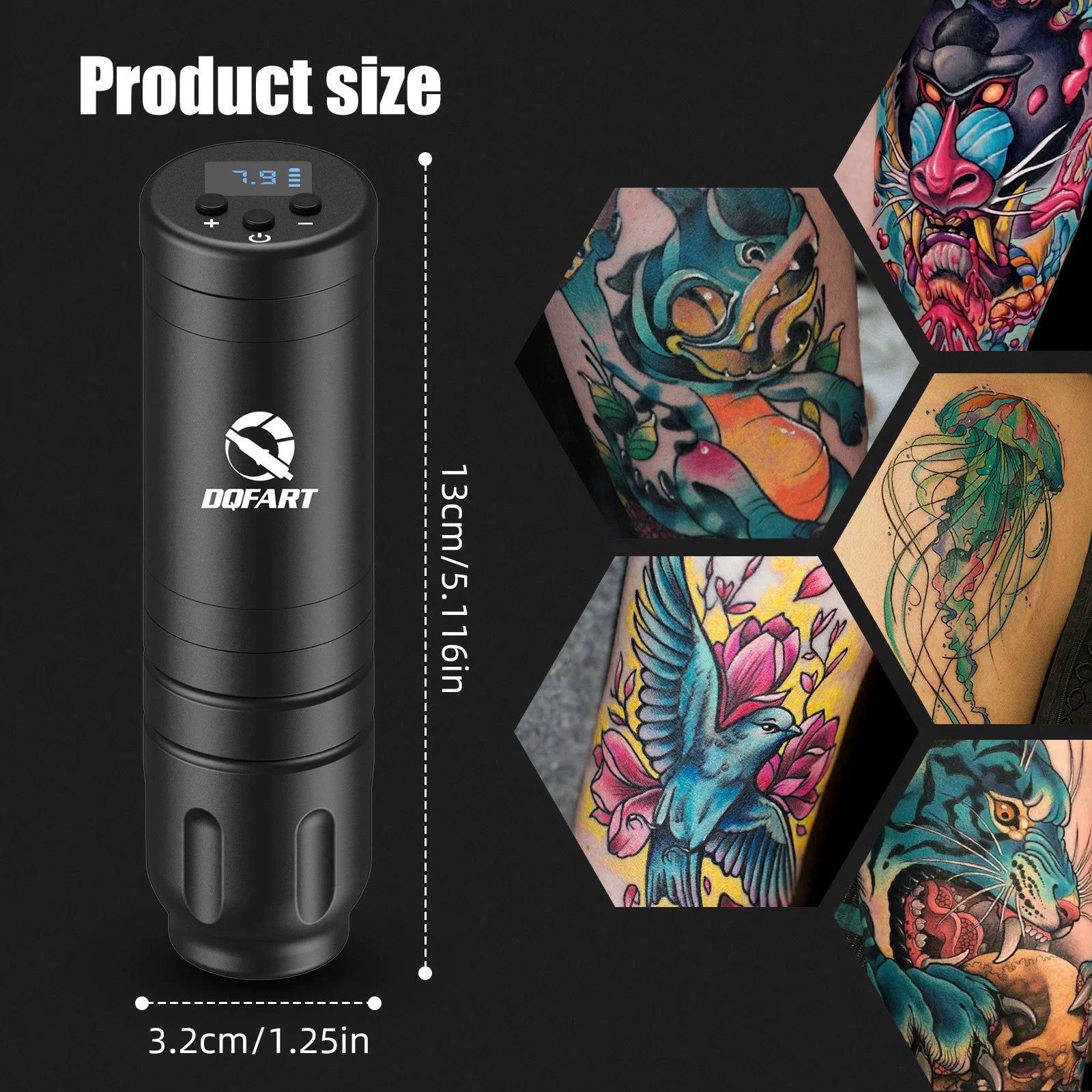 DQFART WTK-153K Wireless Tattoo Gun Kit LED Display product image 2