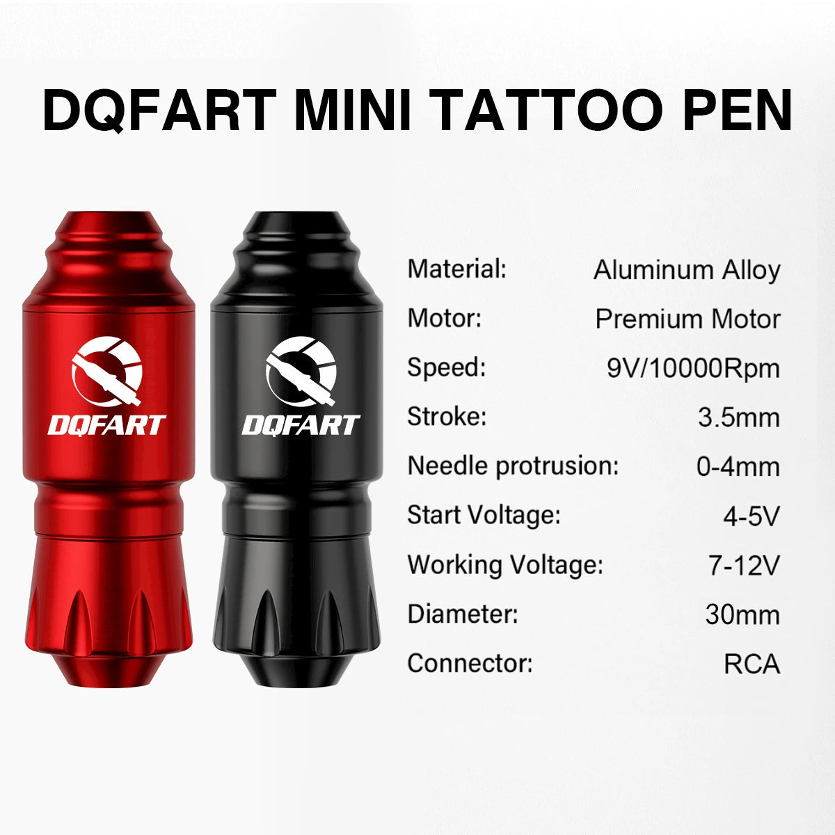 DQFART Rocket Short Pen Wireless Tattoo Gun Kit LED Display product image 3