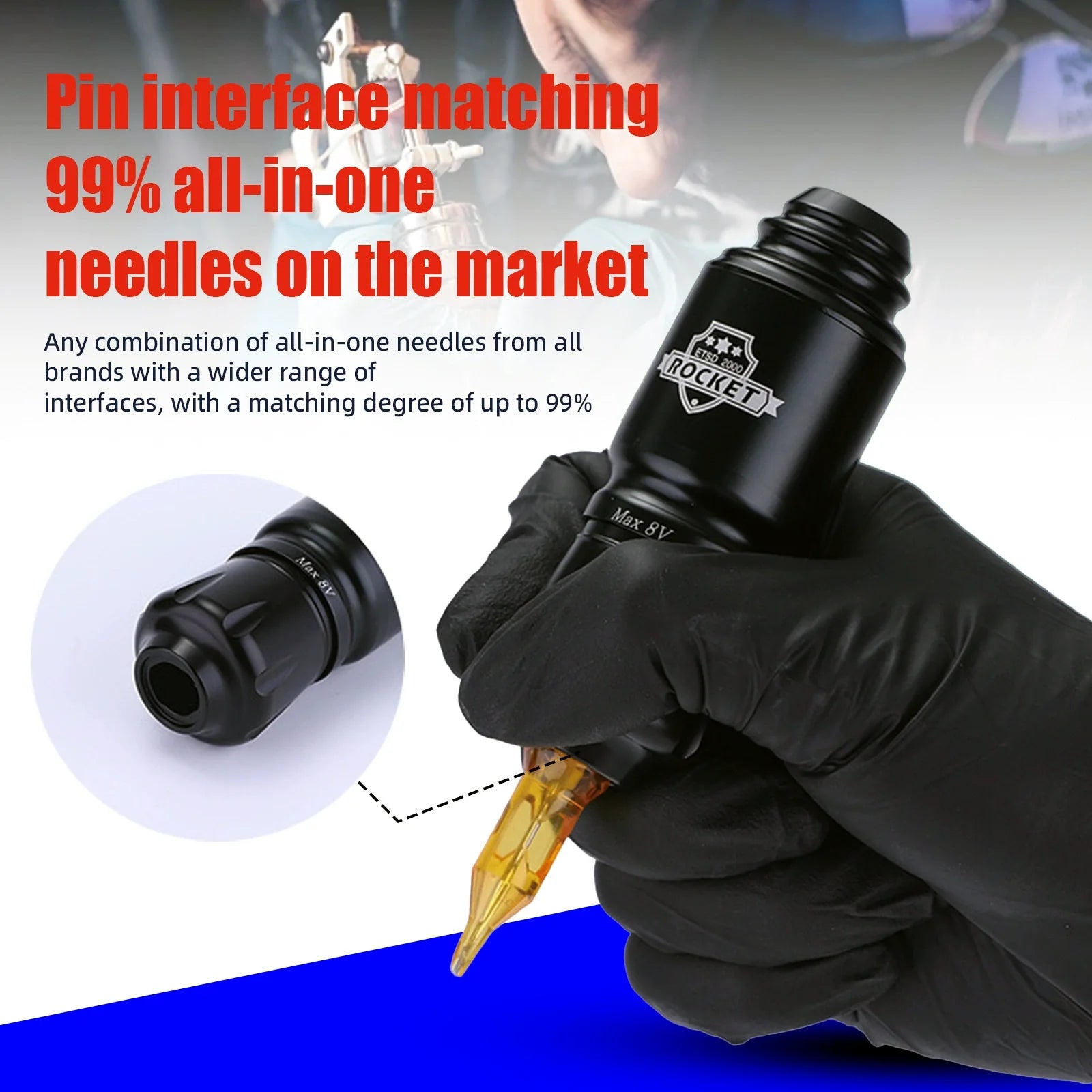 DQFART Rocket Short Wired Tattoo Pen RCA product image 3