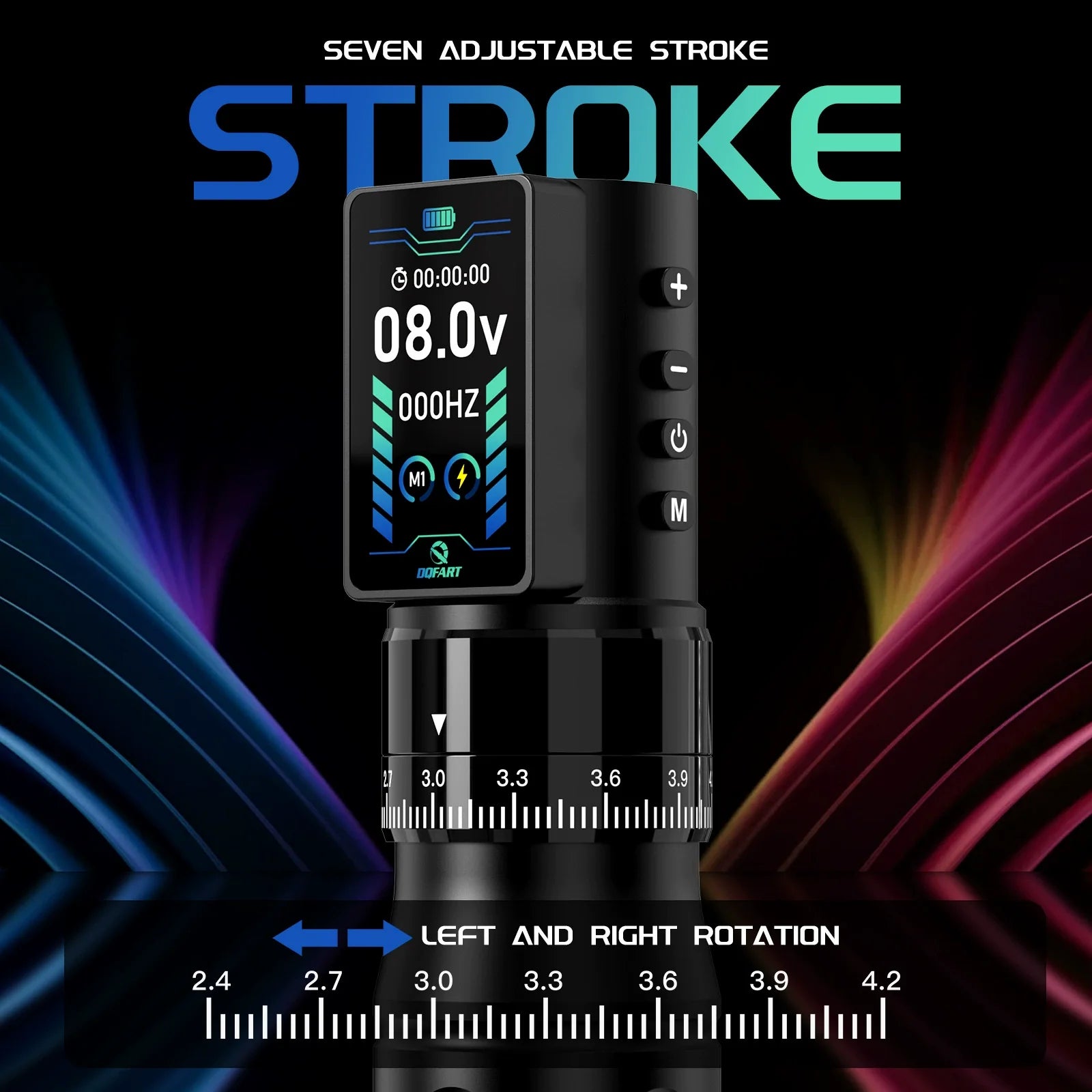DQFART T8 Adjustable Stroke Wireless Tattoo Pen 2300mAh product image 3