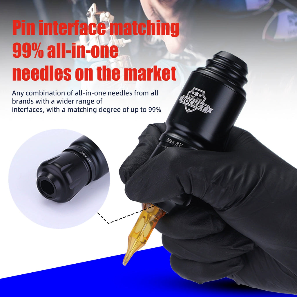 DQFART Rocket Short Pen Wireless Tattoo Gun Kit 1500mAh product image 3