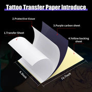 DQFART and UINK Tattoo Transfer Paper 10 Sheets for Tattoo Stencils