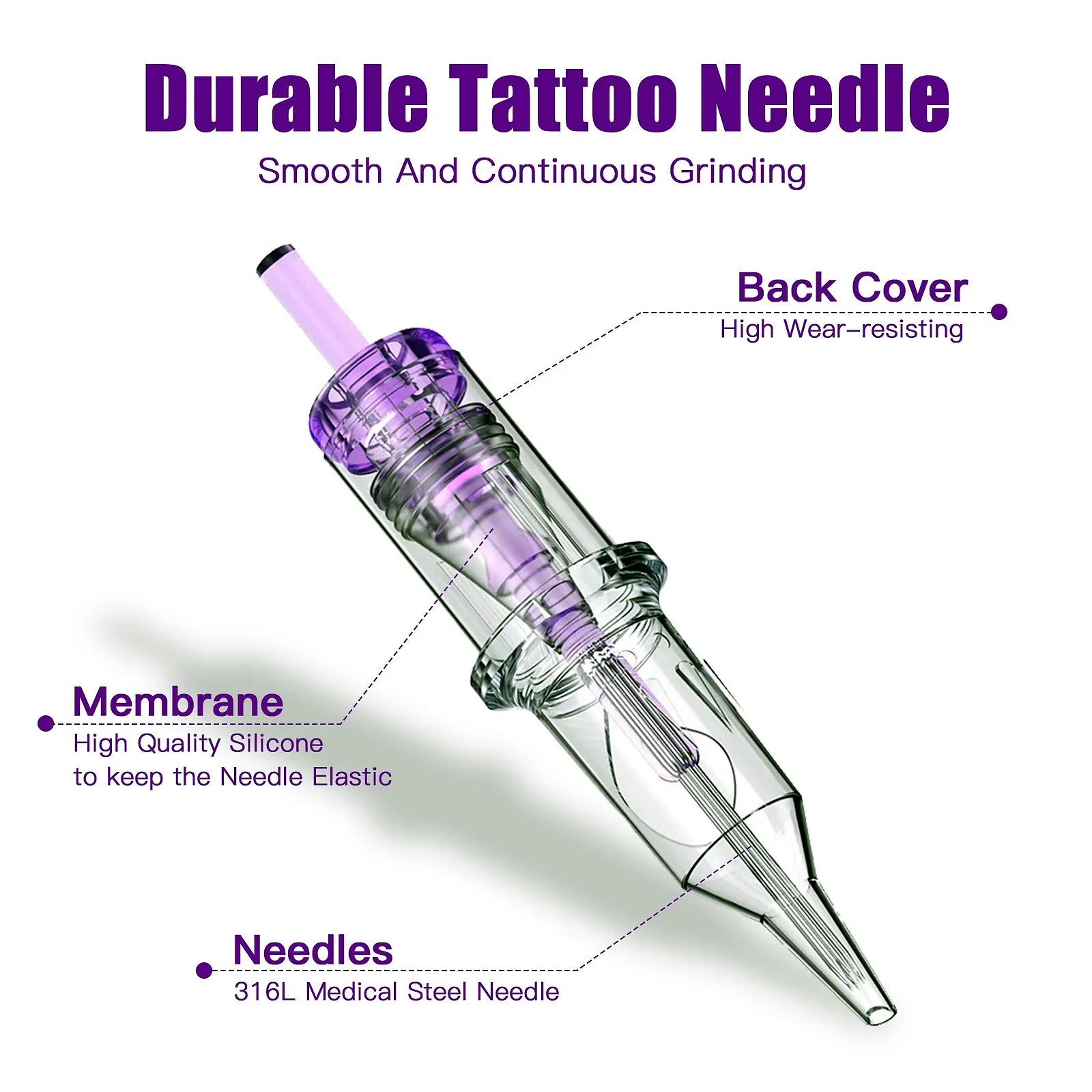 DQFART TNC-006 Purple Cartridge Tattoo Needles 10 Pack product image 3