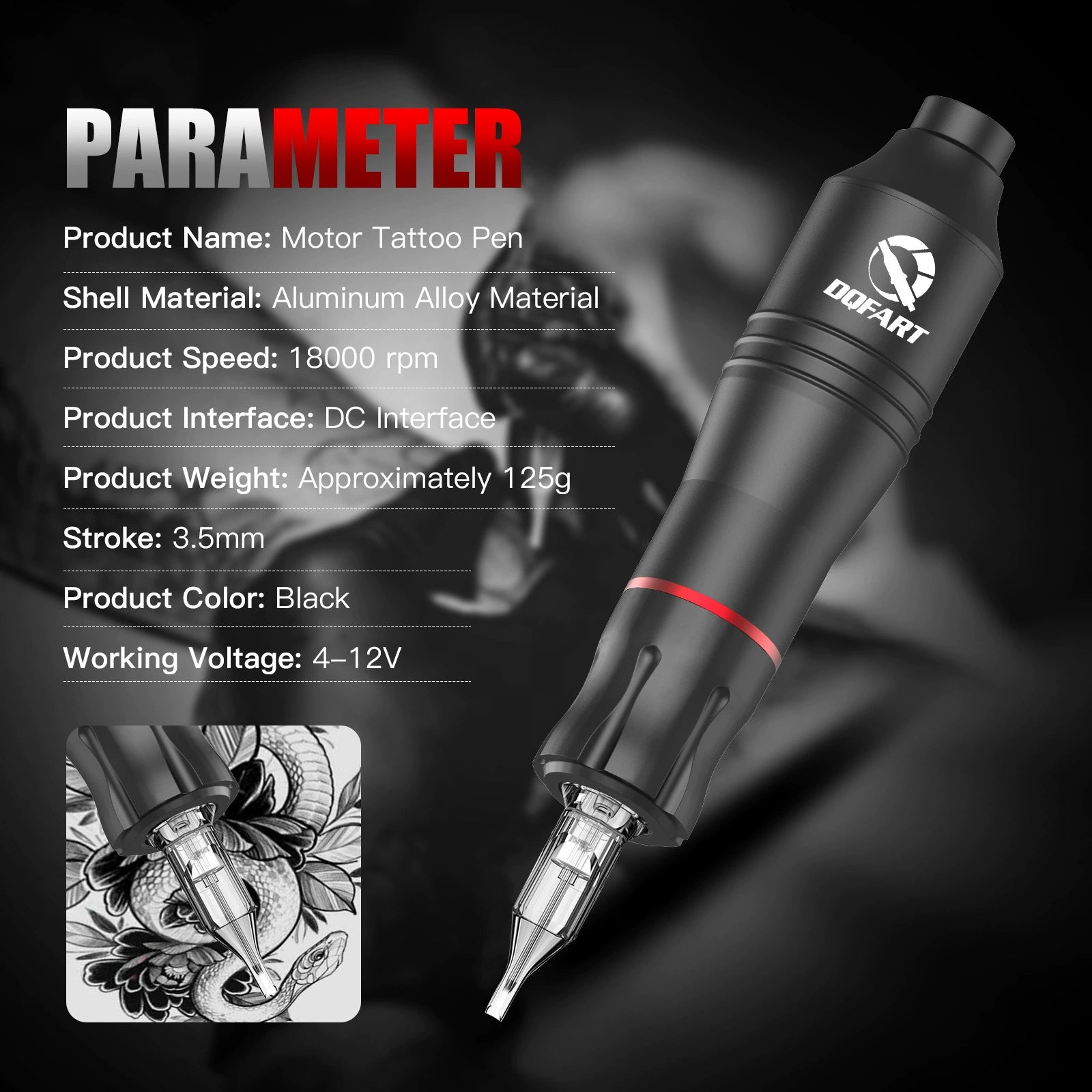 DQFART Beginner Tattoo Gun Kit with Carry Case product image 3