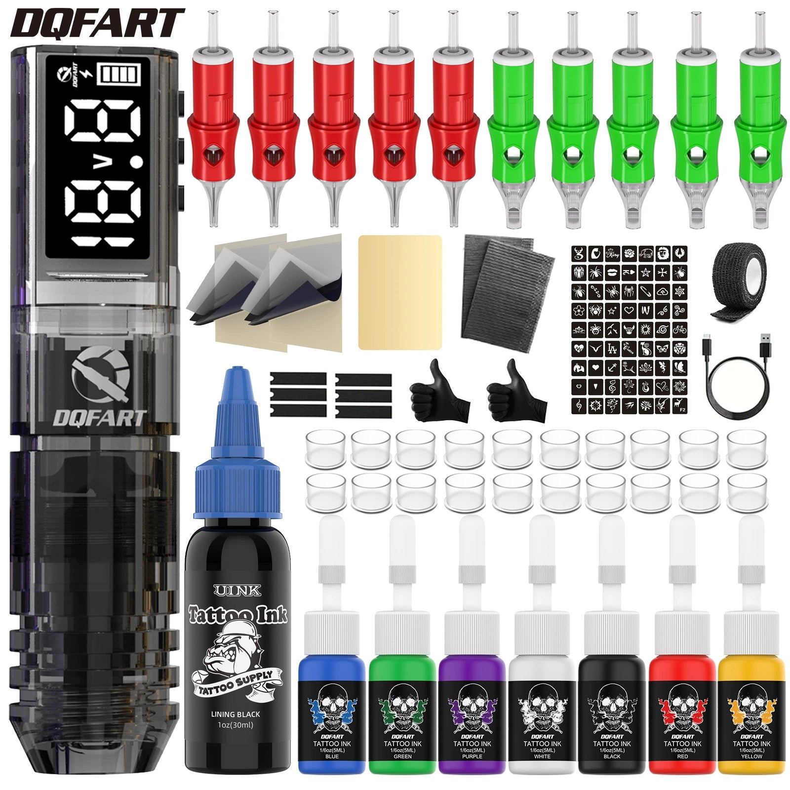 DQFART WTK-254 P1 Wireless Tattoo Pen and Kit product image 4