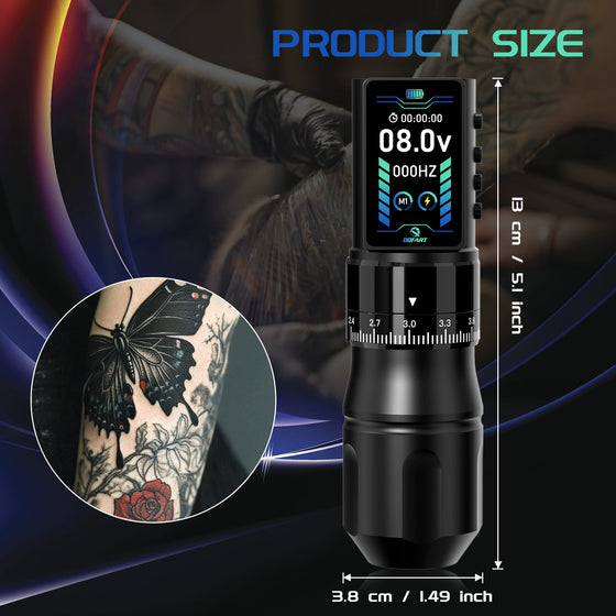 DQFART T8 Wireless Tattoo Gun Kit 2300mAh Adjustable Stroke product image 4