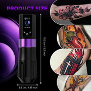 DQFART T6 Wireless Tattoo Gun Pen Machine Color Screen