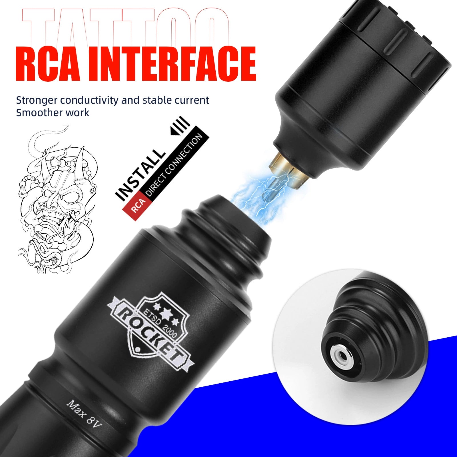 DQFART Rocket Short Pen Wireless Tattoo Gun Kit 1500mAh product image 4