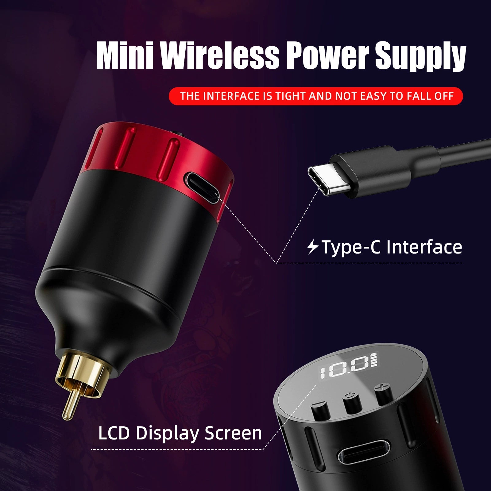 DQFART Rocket Mini Power Wireless Tattoo Gun Kit 1500mAh product image 4