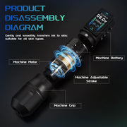 DQFART T8 Adjustable Stroke Wireless Tattoo Pen 2300mAh product image 4