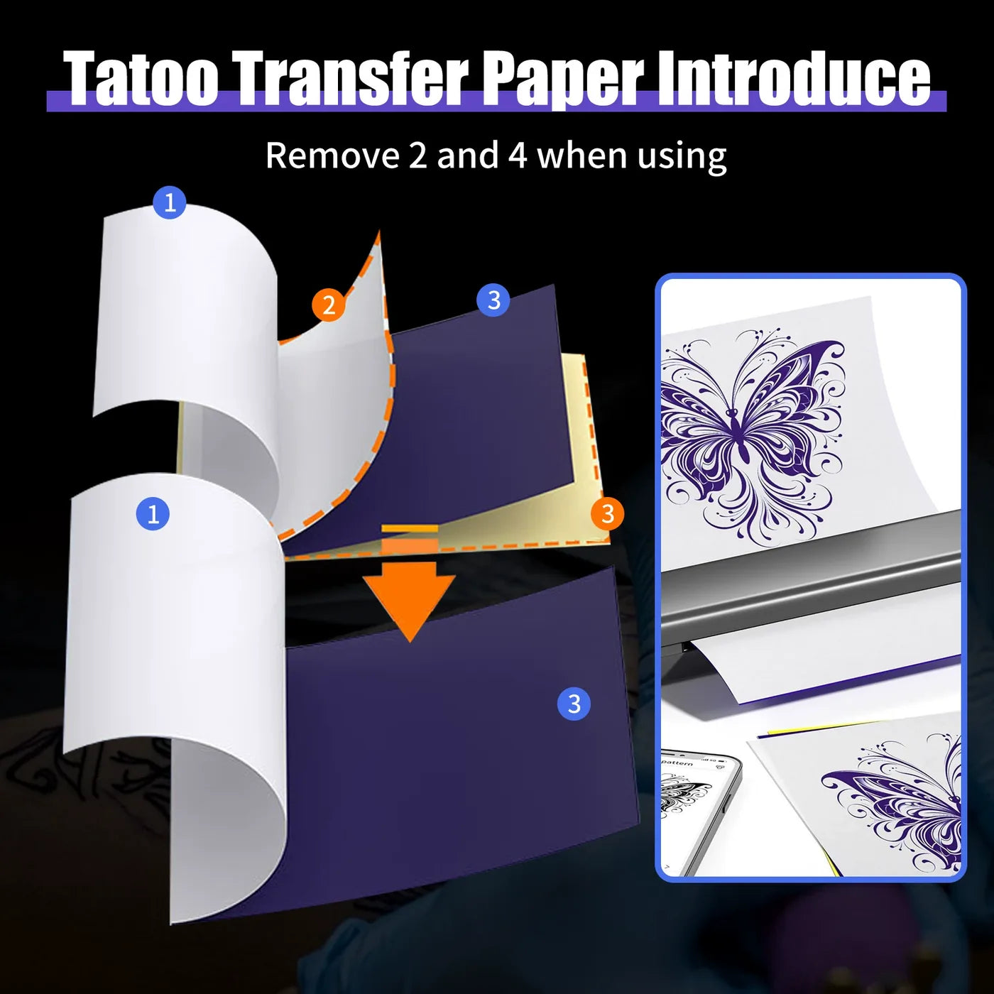 DQFART and UINK Tattoo Transfer Paper 10 Sheets product image 4