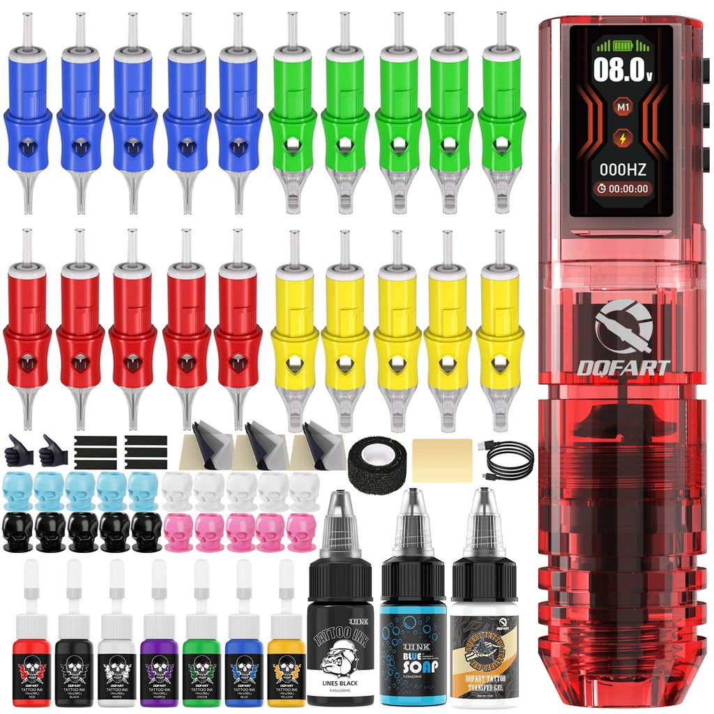 DQFART LCD Color Screen Wireless Tattoo Gun Kit 1.47 Inch product image 4