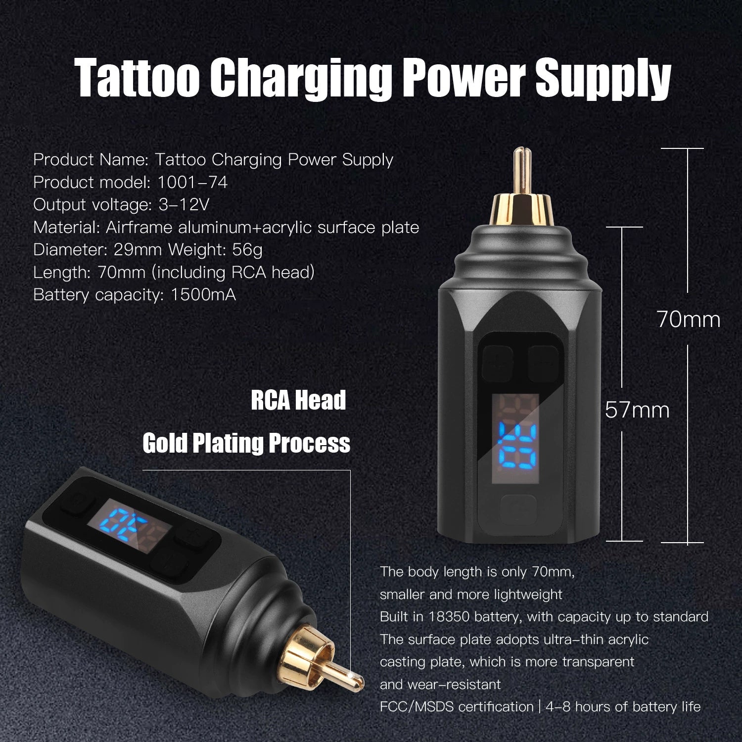 DQFART Rocket Short Pen Wireless Tattoo Gun Kit product image 4