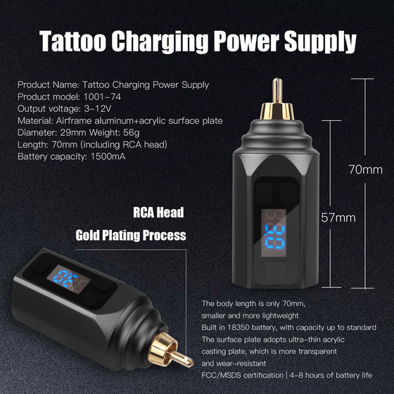 DQFART Rocket Short Pen Wireless Tattoo Gun Kit product image 4
