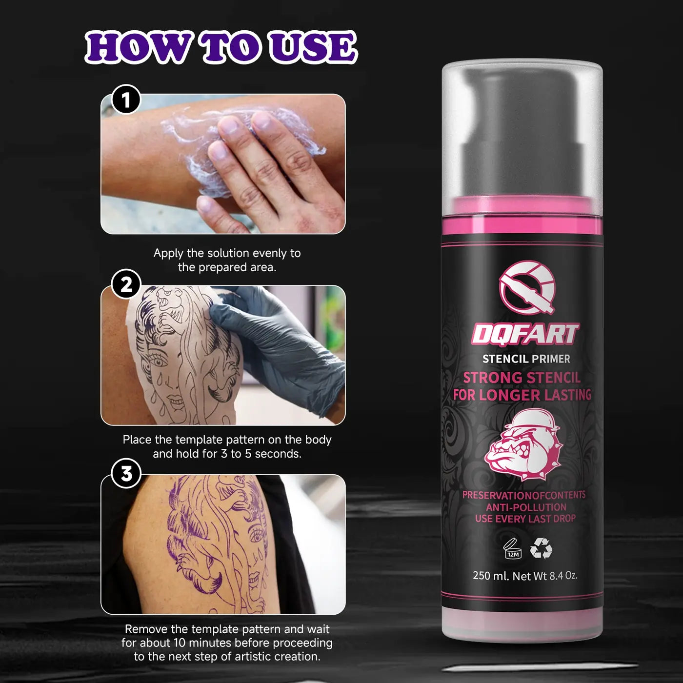 DQFART Tattoo Transfer Gel 250ml 8.4oz product image 4