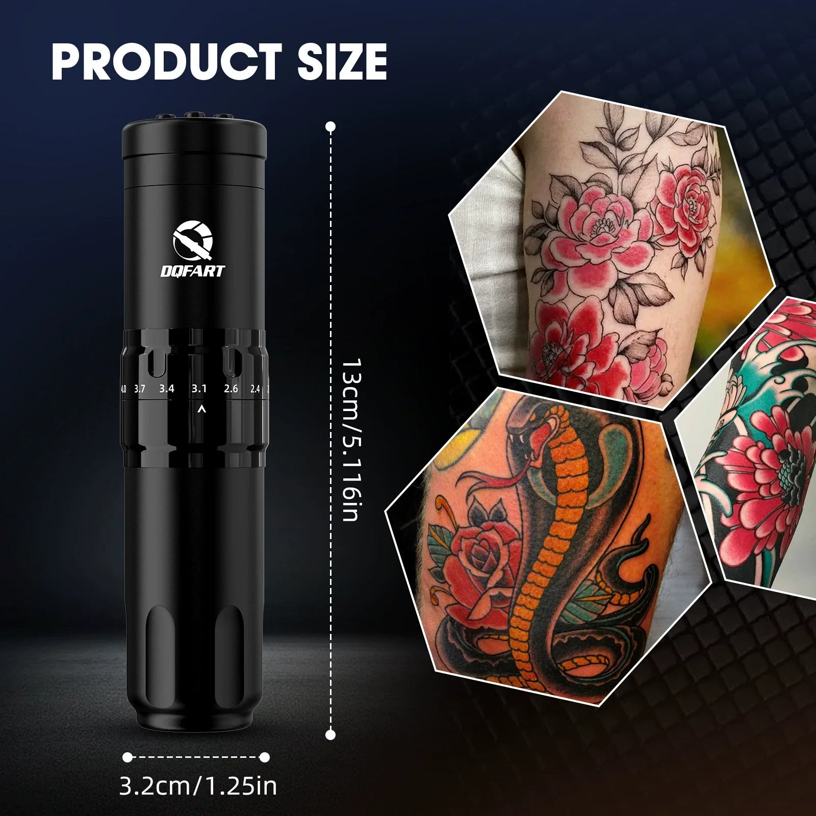 DQFART T1 Pro Adjustable Stroke Wireless Tattoo Pen product image 4