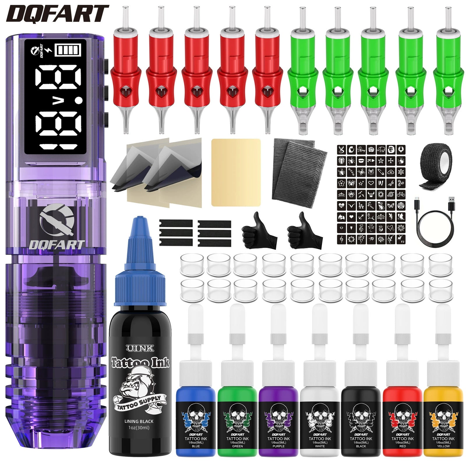 DQFART WTK-254 P1 Wireless Tattoo Pen and Kit product image 5