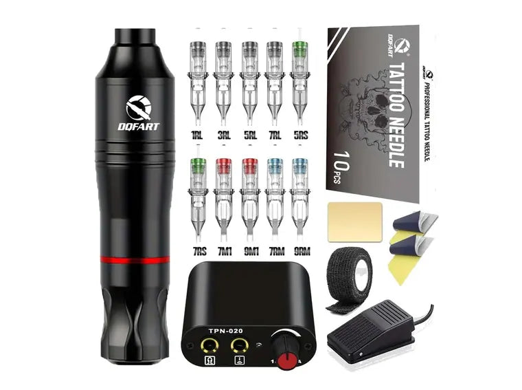 Tattoo gun kits with ink and needles